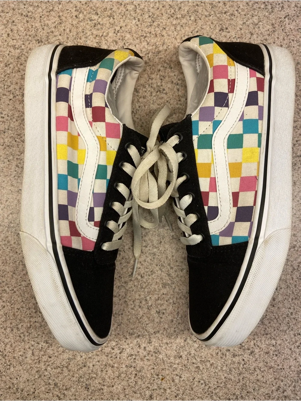 Vans Old Skool Rainbow Checkerboard sneakers colorful multi-check pattern